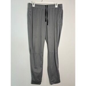 Avia Mens Qwick-Dry Joggers Gray Athletic Sweatpants Large Drawstring Pockets